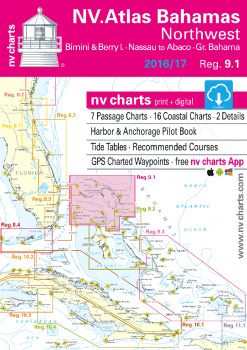nv-charts Reg. 9.1, Bahamas North West, Bimini & Berry Islands, Nassau to Abaco, Grand Bahama