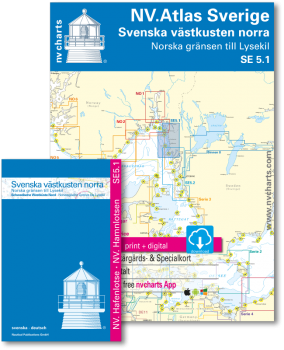 SE 5.1 NV. Atlas Sverige - Svenska västkusten norra - Norska grensen till Lysekil