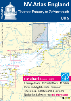 UK 5 NV. Atlas England Thames Estuary to Great Yarmouth