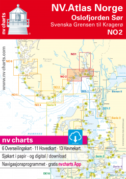 NO 2 NV.Atlas Norge Oslofjord Sør - Svenska Grensen til Kragerø